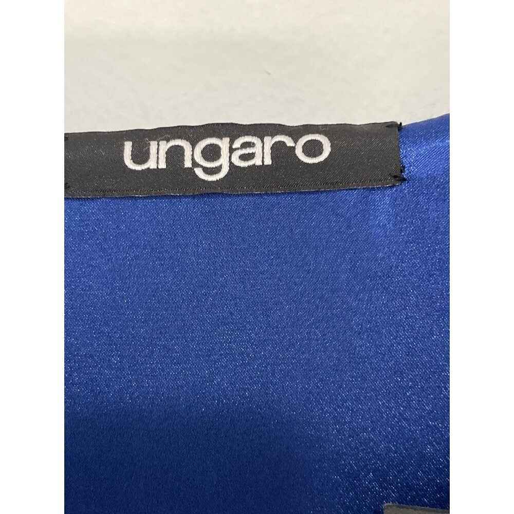 Ungaro $1095 Blue Pleated Cape Maxi Dress Size 2 NWT - Picture 9 of 10